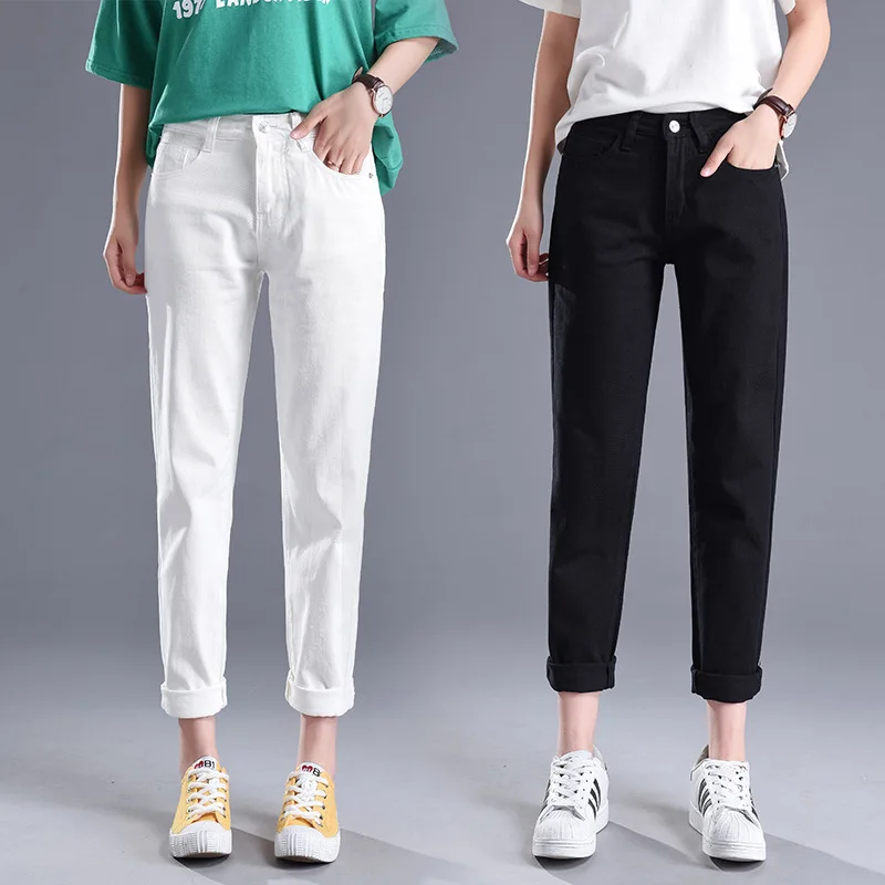 Harajuku Boyfriend Loose White Black Jeans High Waist 2019 Spring Female Summer Korean Streetwear Women Jeans Harem Pants Ladies
Harajuku Boyfriend Loose White Black Jeans High Waist 2019 Spring Female Summer Korean Streetwear Women Jeans Harem Pants Ladies