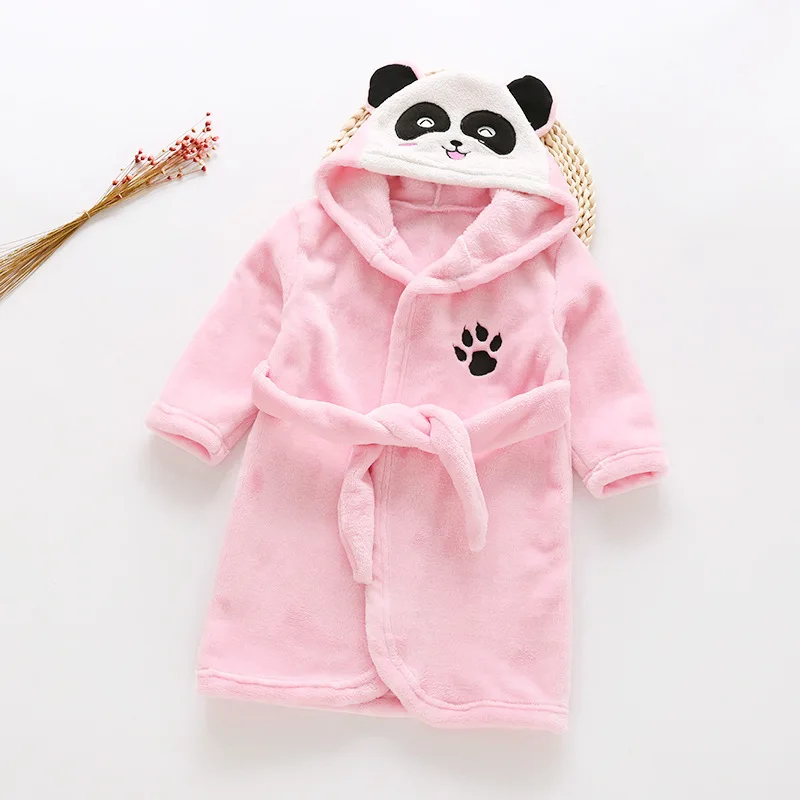 Детский банный халат детский с изображением панды тигра фланелевые халаты для