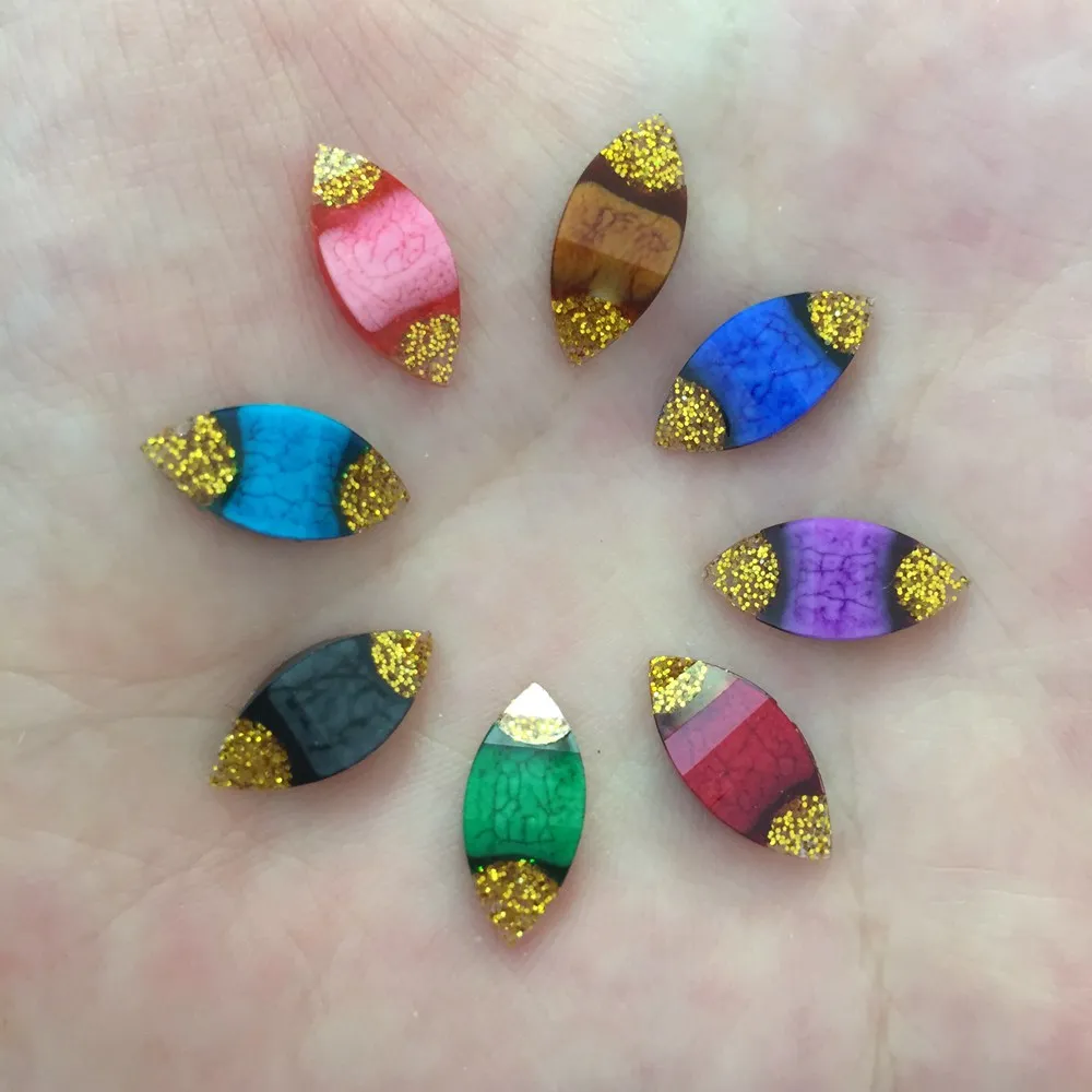 100PCS 7*15mm Resin Gold Dust Horse Eye Crack Flatback Rhinestone Wedding Crafts W06*2
100PCS 7*15mm Resin Gold Dust Horse Eye Crack Flatback Rhinestone Wedding Crafts W06*2