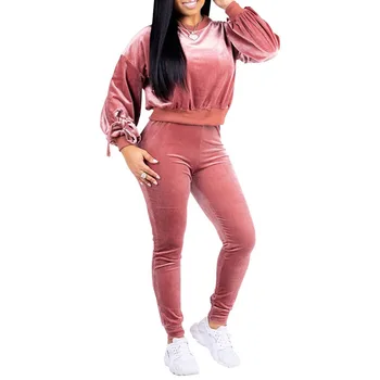 Fashion Womens Two Piece Sets 2018 Lace Up Long Sleeve Crop Tops +Pant Casual Solid Autumn Winter Women Two Piece Outfits Pink
Fashion Womens Two Piece Sets 2018 Lace Up Long Sleeve Crop Tops +Pant Casual Solid Autumn Winter Women Two Piece Outfits Pink