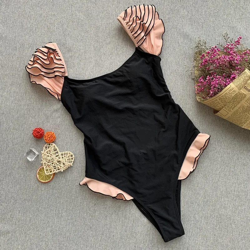 Sexy Black Pink swimwear women plus size ladies one piece ruffle high waist 3d flowers bathing suit push up monokini backless
Sexy Black Pink swimwear women plus size ladies one piece ruffle high waist 3d flowers bathing suit push up monokini backless