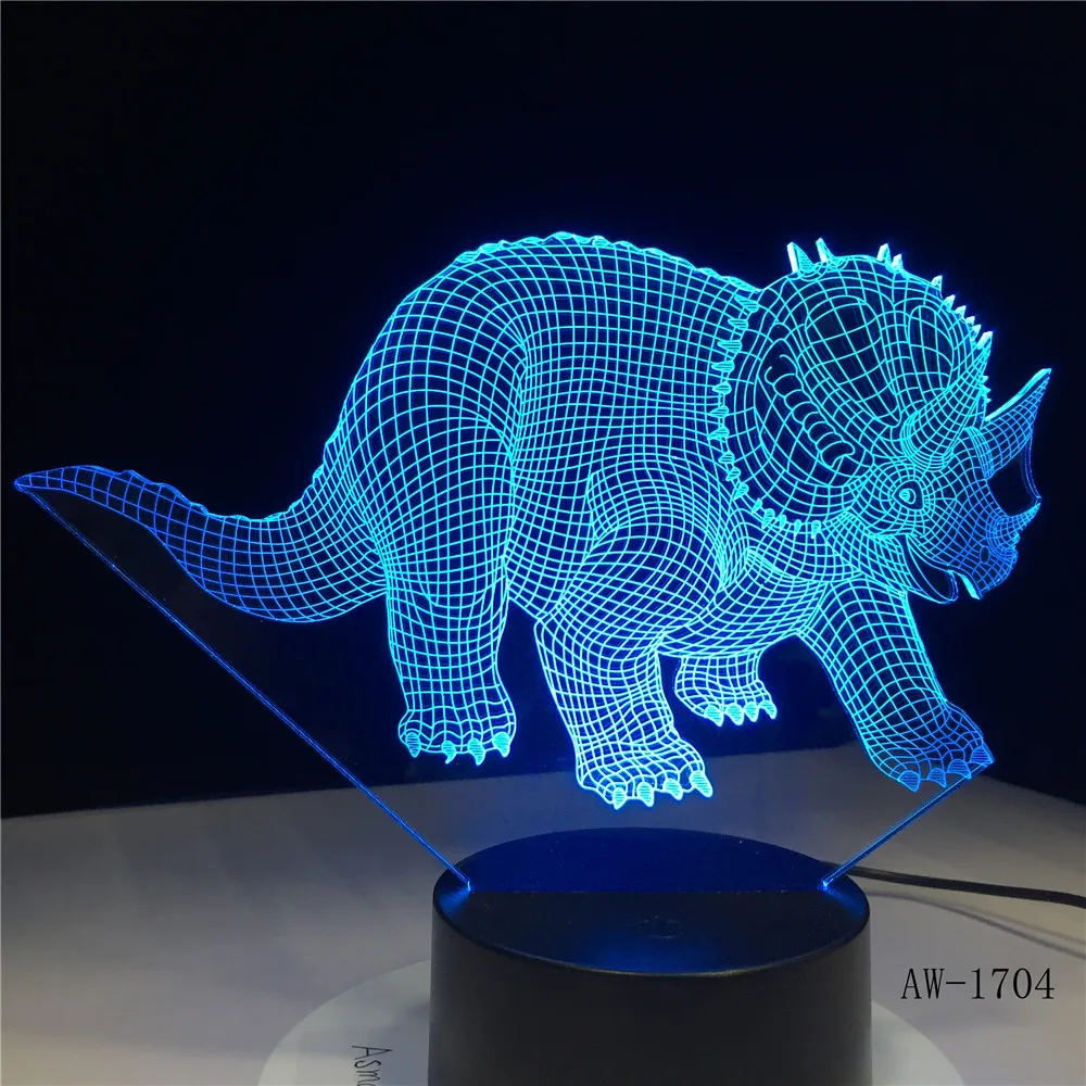 Triceratops Anchiceratops динозавр USB ночной Светильник многоцветный лавовый светодиодный