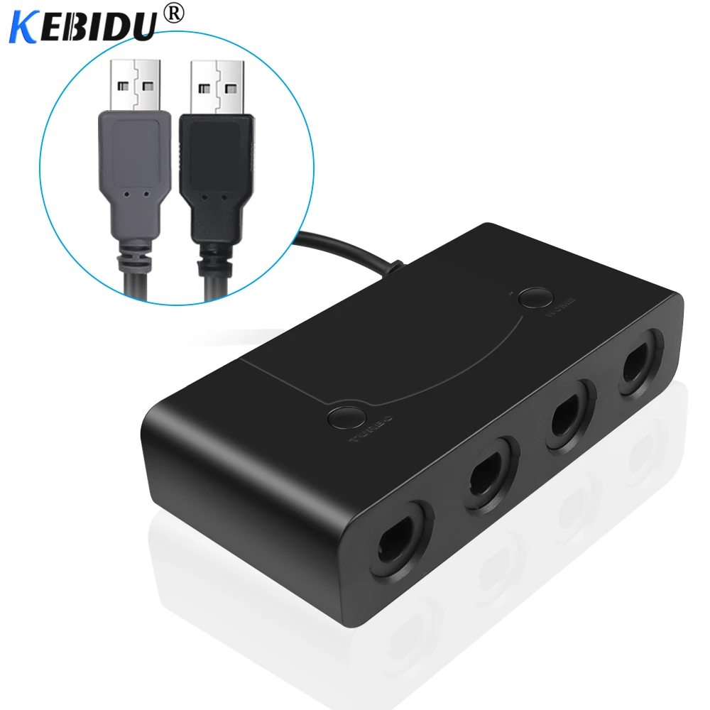 

KEBIDU Game Cable 4 Ports Converter For GameCube GC Controllers USB Adapter for Wii-U for Nintendo Switch or PC Game Accessory