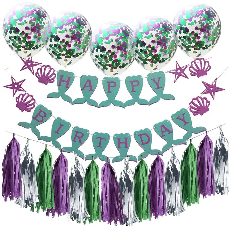 1 Set Party Banner Shell Nonwovens Creative Mermaid Tail Latex Balloons Hanging Banner for Restaurant Party
1 Set Party Banner Shell Nonwovens Creative Mermaid Tail Latex Balloons Hanging Banner for Restaurant Party