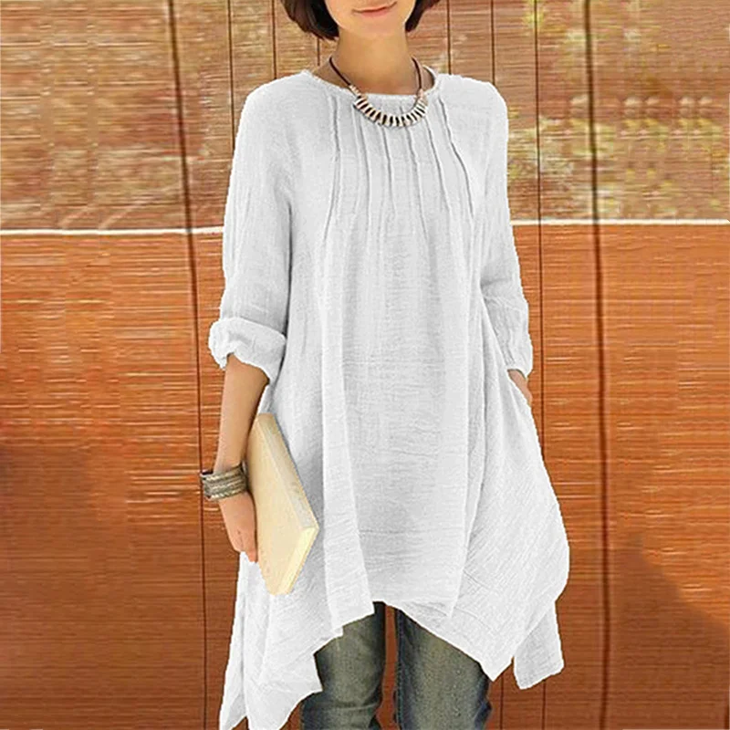 Plus Size Womens Long Sleeve Causal Loose Linen Long Tops Blouse Asymmetric Soild T Shirt
Plus Size Womens Long Sleeve Causal Loose Linen Long Tops Blouse Asymmetric Soild T Shirt