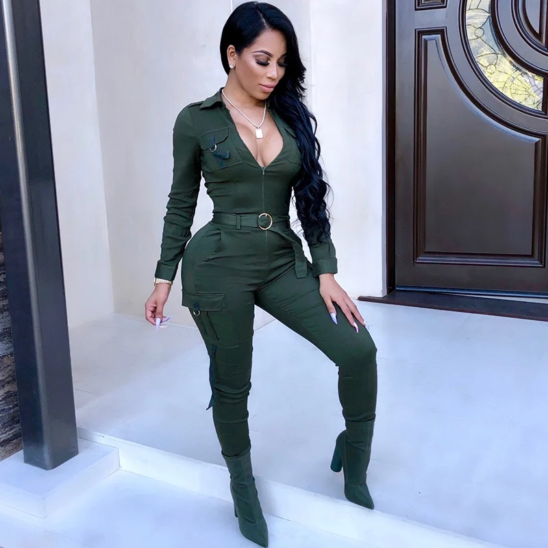 Female Cargo Military Jumpsuit Zip Long Pants Belt Tight Overalls Harajuku Women Trendy Skinny Romper Army Green Winter Outfits
Female Cargo Military Jumpsuit Zip Long Pants Belt Tight Overalls Harajuku Women Trendy Skinny Romper Army Green Winter Outfits