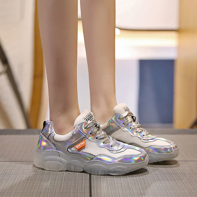 Women's Chunky Sneakers 2019 Fashion Women Platform running Shoes silver sports shoes Little Bear Bottom Net Noodles Zapatillas
Women's Chunky Sneakers 2019 Fashion Women Platform running Shoes silver sports shoes Little Bear Bottom Net Noodles Zapatillas