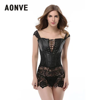 Aonve Sexy Corset Dress Red Lace Overbust Lingerie Faux Leather Plus Size Women Bustiers Black Brown Body Modeling Korse 6XL
Aonve Sexy Corset Dress Red Lace Overbust Lingerie Faux Leather Plus Size Women Bustiers Black Brown Body Modeling Korse 6XL