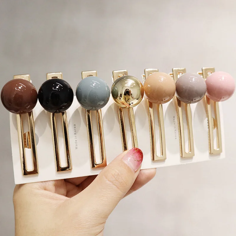 New Korea Macaron Imitiation Round Stone Hairpins Hair Accessories for Women Girls Solid Color Beads Simple Metal Hair Clips
New Korea Macaron Imitiation Round Stone Hairpins Hair Accessories for Women Girls Solid Color Beads Simple Metal Hair Clips