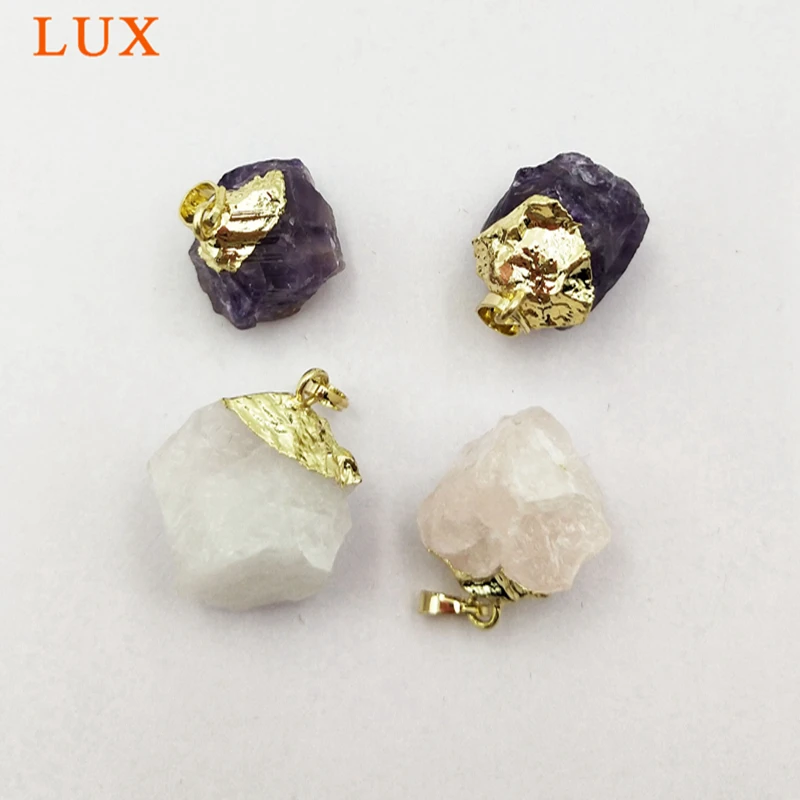 Raw Amethyst Pendant, Rough Purple Amethyst pink rose crystal Quartz Focal Pendant Drop Gold Electroplated
Raw Amethyst Pendant, Rough Purple Amethyst pink rose crystal Quartz Focal Pendant Drop Gold Electroplated