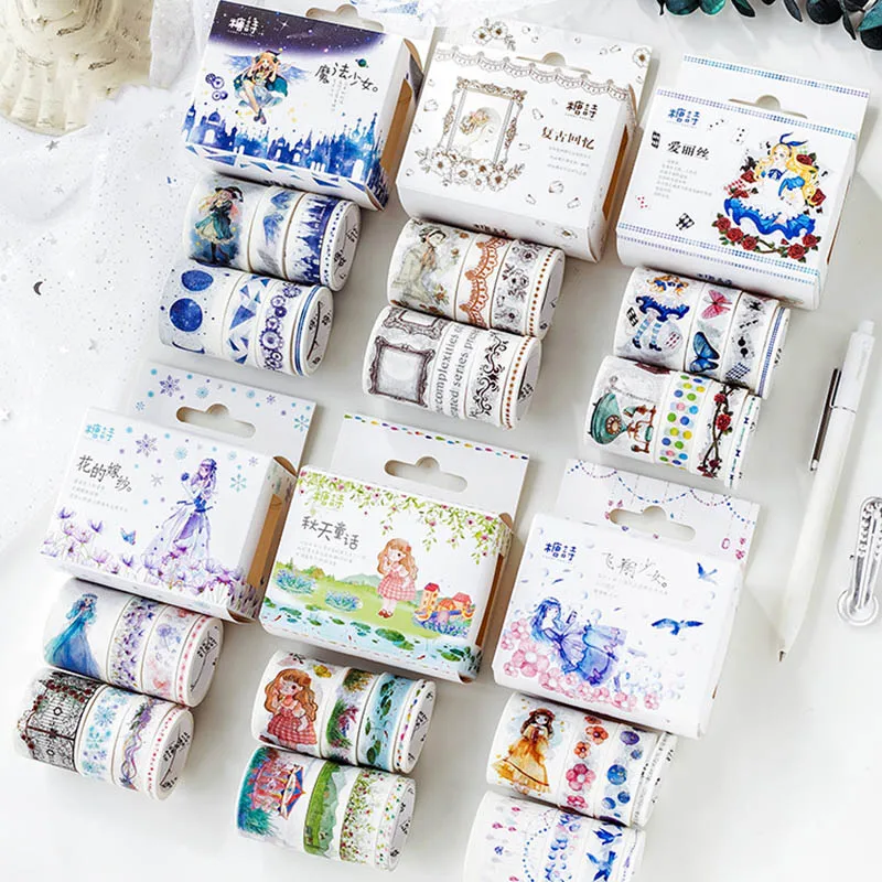 8Pcs/Lot Fantasy Decorative Tape Cute Flower Washi Tape Set Kawaii Masking Tape For DIY Diary Photo Ablums Scrapbooking Supplies
8Pcs/Lot Fantasy Decorative Tape Cute Flower Washi Tape Set Kawaii Masking Tape For DIY Diary Photo Ablums Scrapbooking Supplies