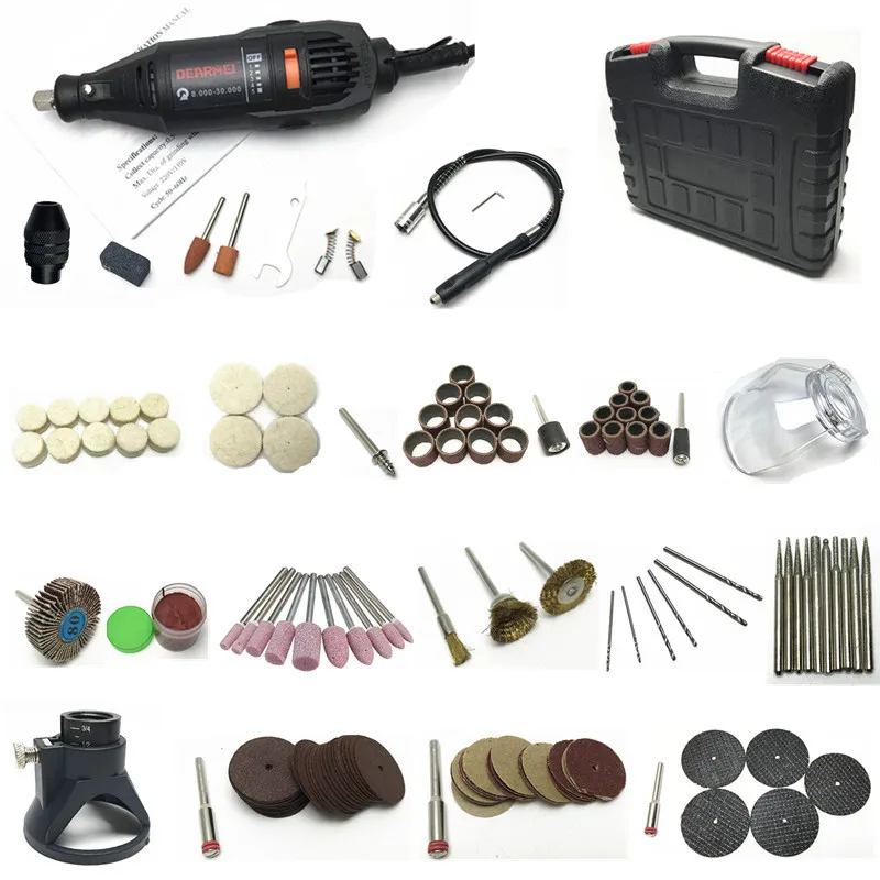 140PC Mini Rotary Tool Set Micro Electric Drill Grinder 130W Speed Grinding Cutting Drilling Polishing Machine Toolbox Bracket
140PC Mini Rotary Tool Set Micro Electric Drill Grinder 130W Speed Grinding Cutting Drilling Polishing Machine Toolbox Bracket