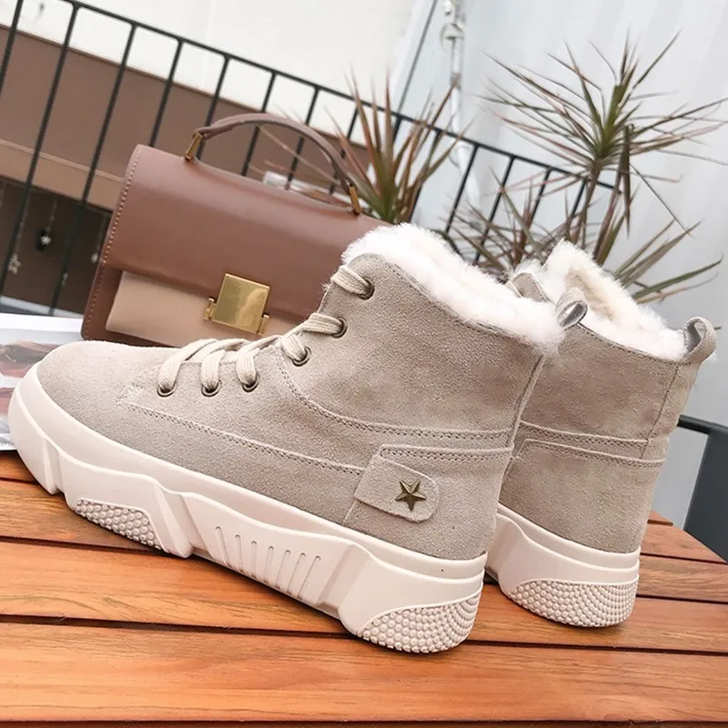 Warm Winter Shoes Woman High Top Sneakers Women Fur Plush Snow Boots Women Shoes Casual Shoes Black Platform Sneakers Flats
Warm Winter Shoes Woman High Top Sneakers Women Fur Plush Snow Boots Women Shoes Casual Shoes Black Platform Sneakers Flats