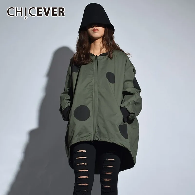 CHICEVER Autumn Polka Dot Jackets Coat Female Stand Collar Long Sleeve Zipper Loose Hit Colors Jacket Fashion Casual Clothes New
CHICEVER Autumn Polka Dot Jackets Coat Female Stand Collar Long Sleeve Zipper Loose Hit Colors Jacket Fashion Casual Clothes New