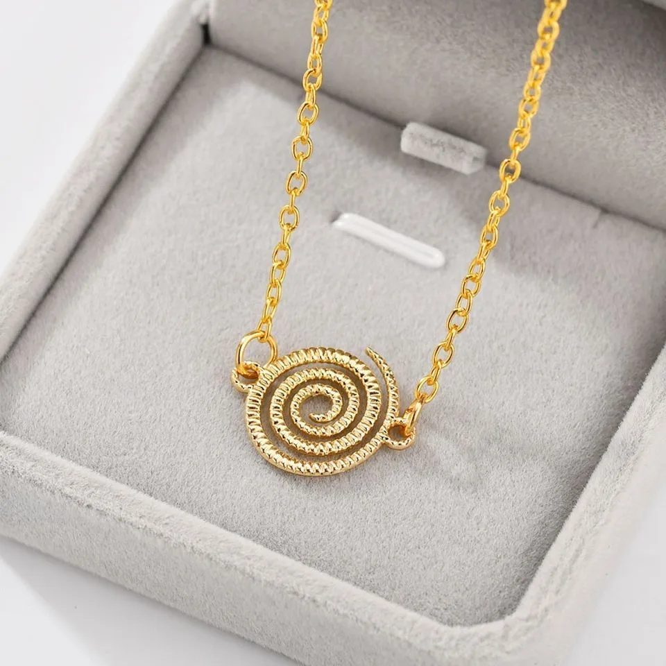Individuality Spiral Circle Fashion Pendant Necklace For Women Female Trendy Jewelry Personality Chain Necklace Gifts Gold Color
Individuality Spiral Circle Fashion Pendant Necklace For Women Female Trendy Jewelry Personality Chain Necklace Gifts Gold Color