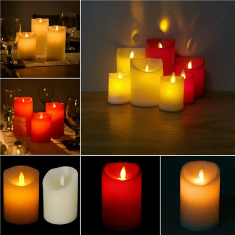 Beautiful Flameless Wax LED Flickering Decorative Candles Dancing Battery Mood Lights Xmas Home Decor For Festival Wedding Newly
Beautiful Flameless Wax LED Flickering Decorative Candles Dancing Battery Mood Lights Xmas Home Decor For Festival Wedding Newly