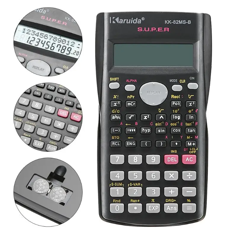 

Handheld Student's Scientific Calculator 2 Line Display 82MS-A Portable Multifunctional Calculator for Mathematics Teaching Tool