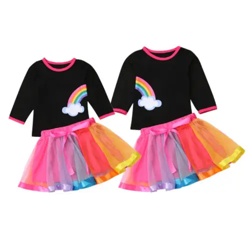 Newborn Kid Baby Girl Long Sleeve Rainbow Top T-shirt Lace Tulle Skirt 2PCS Outfits Set Size 2-6Y
Newborn Kid Baby Girl Long Sleeve Rainbow Top T-shirt Lace Tulle Skirt 2PCS Outfits Set Size 2-6Y