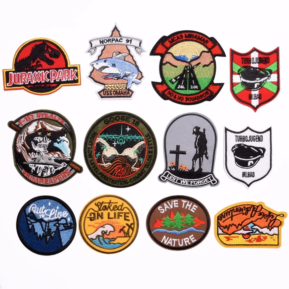 High Quality Morale Arm Badges Iron On patches for Clothing Film Jurassic Park Tombstone Appliques 3D Diy Embroidered Patches
High Quality Morale Arm Badges Iron On patches for Clothing Film Jurassic Park Tombstone Appliques 3D Diy Embroidered Patches