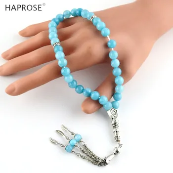 Natural Aquamarine Bracelet Tesbih Bracelet Jewelry 8-10mm Beads Muslim Casual Crystal Bracelet Gift Tasbih 
Natural Aquamarine Bracelet Tesbih Bracelet Jewelry 8-10mm Beads Muslim Casual Crystal Bracelet Gift Tasbih