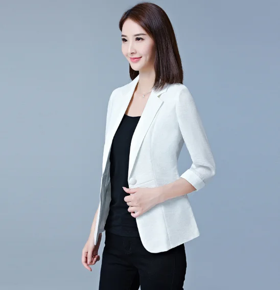 Plus Size Women's Blazers Three Quarter Sleeve Suit Jackets 2019 Summer Single Button Oversized Office Lady Suit Coat
Plus Size Women's Blazers Three Quarter Sleeve Suit Jackets 2019 Summer Single Button Oversized Office Lady Suit Coat