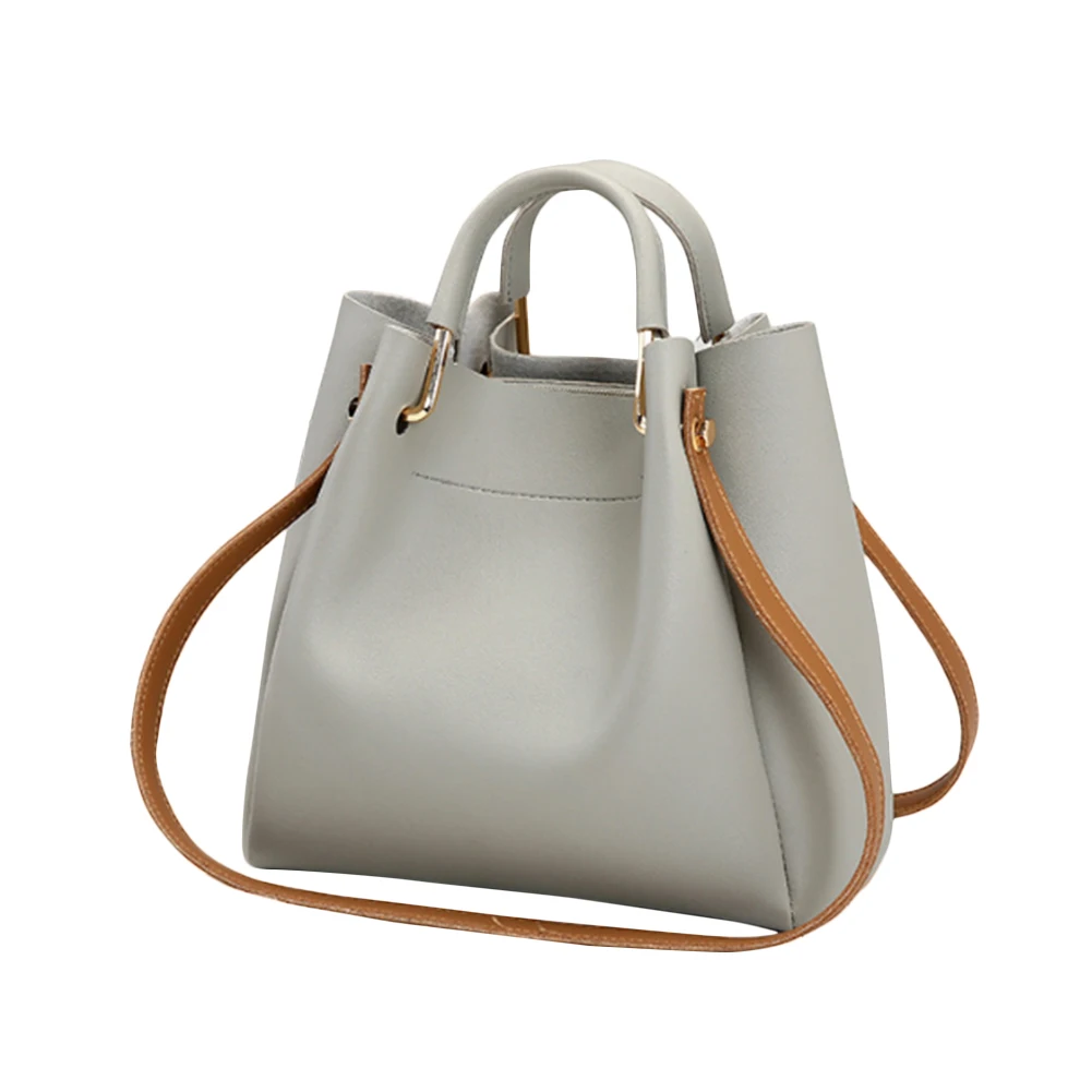 Large Capacity Women Tote Shoulder Bag Pu Leather Ladies Bucket Handbags Messenger Shopping Crossbody | Багаж и сумки