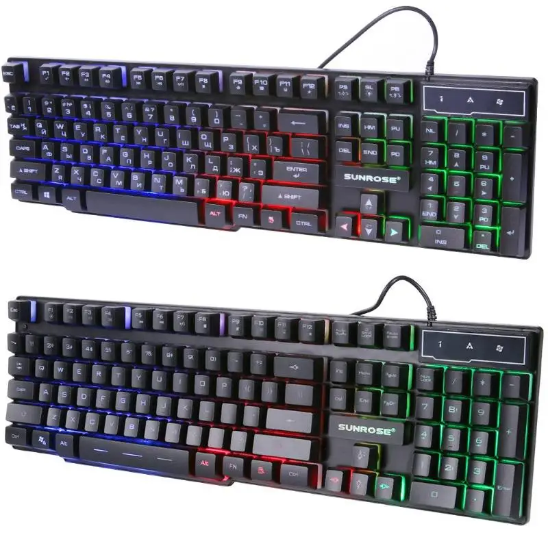 PC Computer Gaming Keyboard With Backlight RGB Mechanical Keyboard Feeling Russian Gamer USB Wired 104 Keys Standard Waterproof
PC Computer Gaming Keyboard With Backlight RGB Mechanical Keyboard Feeling Russian Gamer USB Wired 104 Keys Standard Waterproof