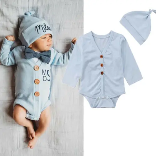 0-24M Newborn Baby Boys Girl Bodysuit Long Sleeve Cute Cartoon Jumpsuit Hat Outfits Clothes Set
0-24M Newborn Baby Boys Girl Bodysuit Long Sleeve Cute Cartoon Jumpsuit Hat Outfits Clothes Set