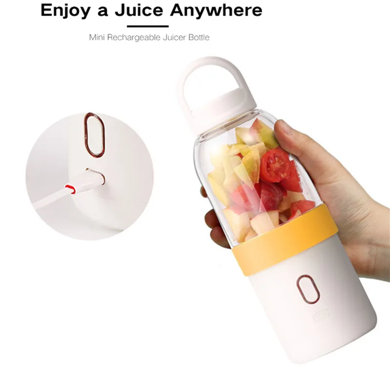550ml USB Rechargeable Blender Mixer Portable Mini Juicer Juice Machine 4400mah Household 6 Blades Small Juice Extractor Bottle
550ml USB Rechargeable Blender Mixer Portable Mini Juicer Juice Machine 4400mah Household 6 Blades Small Juice Extractor Bottle