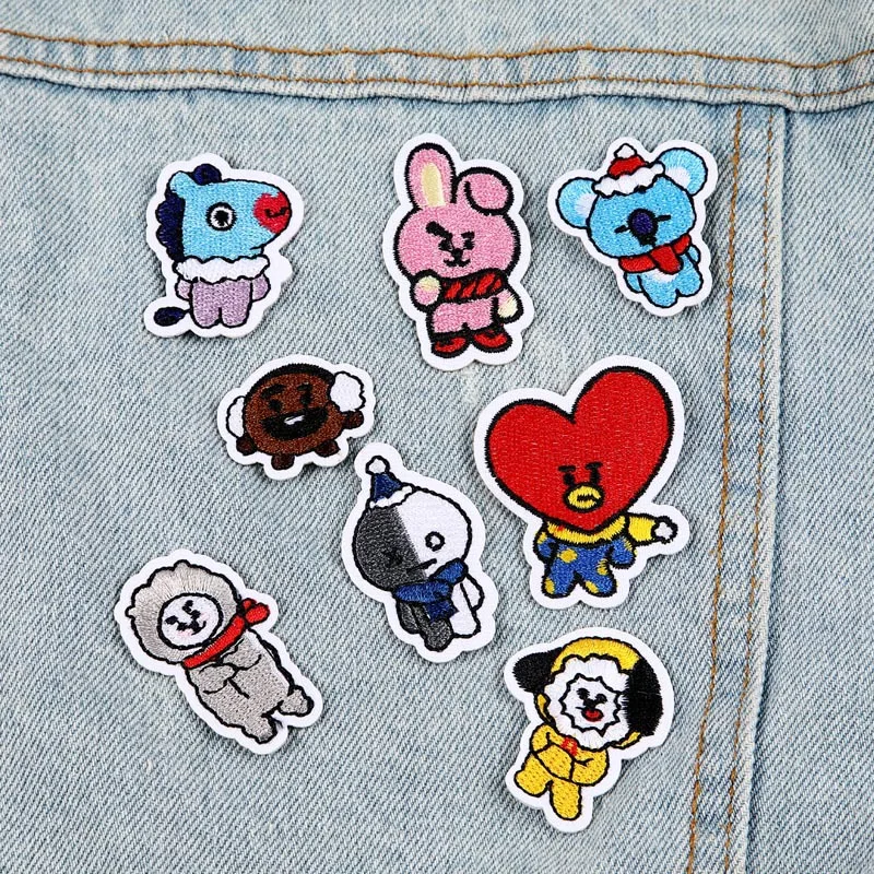 2pcs/lot Cute Cartoon BT21 Embrodiery stickers for stitching DIY handcraft decotive clothes Bangtan boys korean supplies
2pcs/lot Cute Cartoon BT21 Embrodiery stickers for stitching DIY handcraft decotive clothes Bangtan boys korean supplies