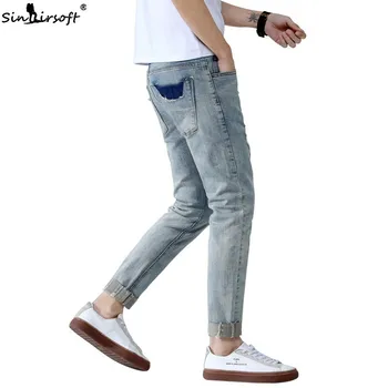 Retro Blue Summer Jeans Men Cotton High Quality Clothing Slim Feet Jeans Nine Points Stretch Pants 2019 New Listing Hot Sale
Retro Blue Summer Jeans Men Cotton High Quality Clothing Slim Feet Jeans Nine Points Stretch Pants 2019 New Listing Hot Sale