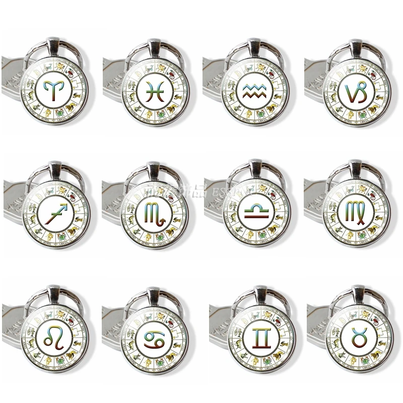 12 Constellation Zodiac Sign Jewelry Aquarius Pisces Aries Taurus Key Chain Ring Keyring Glass Cabochon Keychain Birthday Gift
12 Constellation Zodiac Sign Jewelry Aquarius Pisces Aries Taurus Key Chain Ring Keyring Glass Cabochon Keychain Birthday Gift