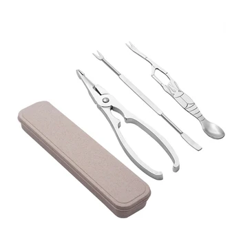 Crab Lobster Crayfish Crackers Picks Spoons With Box Big Crab Peel Shrimp Seafood Tool Clamp Pliers Clip Pick-3Pcs Standard
Crab Lobster Crayfish Crackers Picks Spoons With Box Big Crab Peel Shrimp Seafood Tool Clamp Pliers Clip Pick-3Pcs Standard