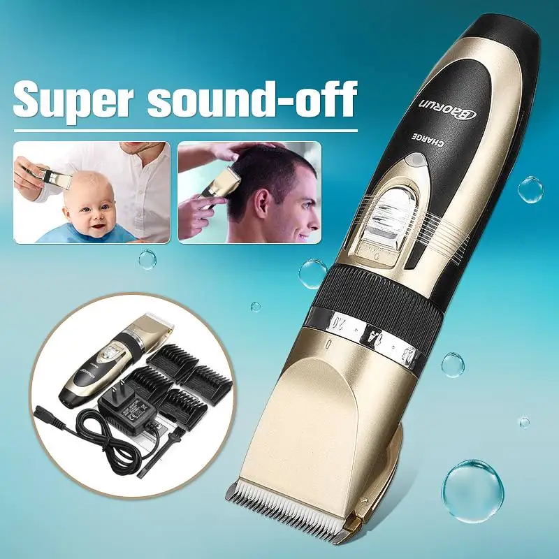 Professional Wireless Electrical Hair Trimmer Rechargeable Mute Hair Clipper Hair Cutting Machine Set Trimmer Tool with 4 Combs
Professional Wireless Electrical Hair Trimmer Rechargeable Mute Hair Clipper Hair Cutting Machine Set Trimmer Tool with 4 Combs