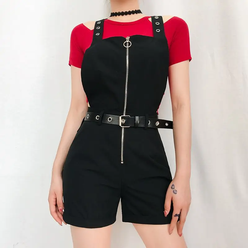 Casual Jumpsuit Short Women Overalls Gothic Hollow Cross Suspender Playsuit Zipper Summer Streetwear Hipster Black Romper Shorts
Casual Jumpsuit Short Women Overalls Gothic Hollow Cross Suspender Playsuit Zipper Summer Streetwear Hipster Black Romper Shorts