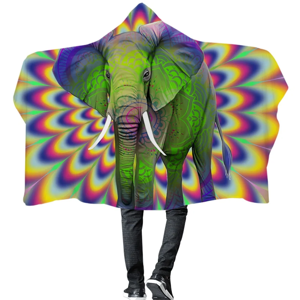 Super Soft Premium Fleece Wearable Hooded Blanket Vivid Elephant Madala India Bohemia Animal Throw Wrap for Adults and Children
Super Soft Premium Fleece Wearable Hooded Blanket Vivid Elephant Madala India Bohemia Animal Throw Wrap for Adults and Children