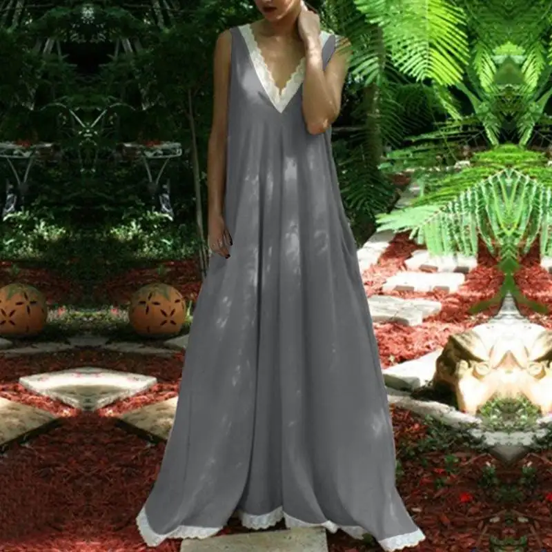 VONDA Plus Size 5XL 2019 V Neck Sexy Summer Long Maxi Dress Party Beach Women Dress Lace Casual Loose Vintage Vestido Robe Femme
VONDA Plus Size 5XL 2019 V Neck Sexy Summer Long Maxi Dress Party Beach Women Dress Lace Casual Loose Vintage Vestido Robe Femme