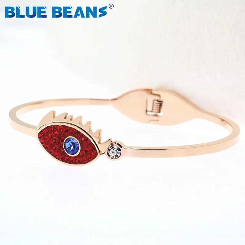 Bracelets stainless steel Rose gold bracelet blue Crystal Evil Eye Charm Bangles for Women With Bracelet CZ fashion Jewelry
Bracelets stainless steel Rose gold bracelet blue Crystal Evil Eye Charm Bangles for Women With Bracelet CZ fashion Jewelry