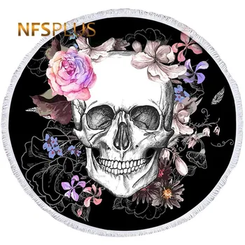 Round Beach Towel Cotton 150cm 2 Designs Skull Printed Yoga Mat for Women Sun Protective Cape shawl with Tassel Bath Towel
Round Beach Towel Cotton 150cm 2 Designs Skull Printed Yoga Mat for Women Sun Protective Cape shawl with Tassel Bath Towel