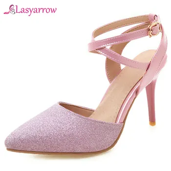Lasyarrow New Summer Women Sandals High Thin Heel Pointed Toe Buckle Sexy Ladies Bridal Wedding Women Shoes Pink Sandals J838
Lasyarrow New Summer Women Sandals High Thin Heel Pointed Toe Buckle Sexy Ladies Bridal Wedding Women Shoes Pink Sandals J838