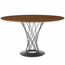 Обеденный стол Cyclone Round деревянный верх орех|Обеденные столы|