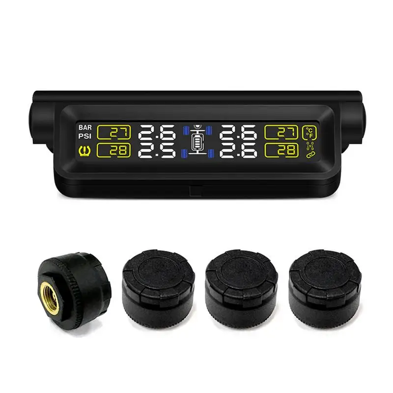 Universal Smart Car TPMS Tire Pressure Monitoring System USB Solar Energy TFT Display Tyre Pressure Sensor Auto Alarm System
Universal Smart Car TPMS Tire Pressure Monitoring System USB Solar Energy TFT Display Tyre Pressure Sensor Auto Alarm System