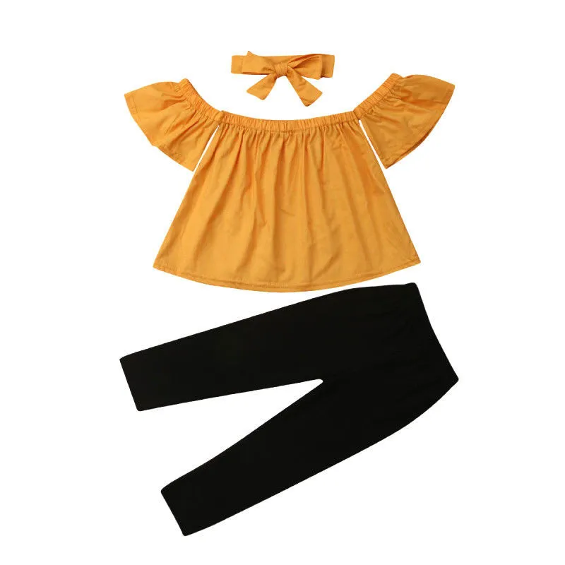 3Pcs Toddler Baby Girl Off Shoulder Crop Top Long Pants Outfits Headband Clothes Kids Clothes Girls Summmer Clothes Cotton
3Pcs Toddler Baby Girl Off Shoulder Crop Top Long Pants Outfits Headband Clothes Kids Clothes Girls Summmer Clothes Cotton