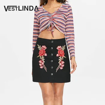 VESTLINDA Apparel Women Skirt Vintage Short Skirt Winter Spring High Waist Casual Skirts Embroidered Buttoned Mini Skirt
VESTLINDA Apparel Women Skirt Vintage Short Skirt Winter Spring High Waist Casual Skirts Embroidered Buttoned Mini Skirt