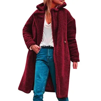 Women Autumn Winter Warm Thick Jacket Long Sleeve Faux Fur Long Outwear Loose Fleece Jacket 2019 Female Coat Overcoat Hot Sale
Women Autumn Winter Warm Thick Jacket Long Sleeve Faux Fur Long Outwear Loose Fleece Jacket 2019 Female Coat Overcoat Hot Sale