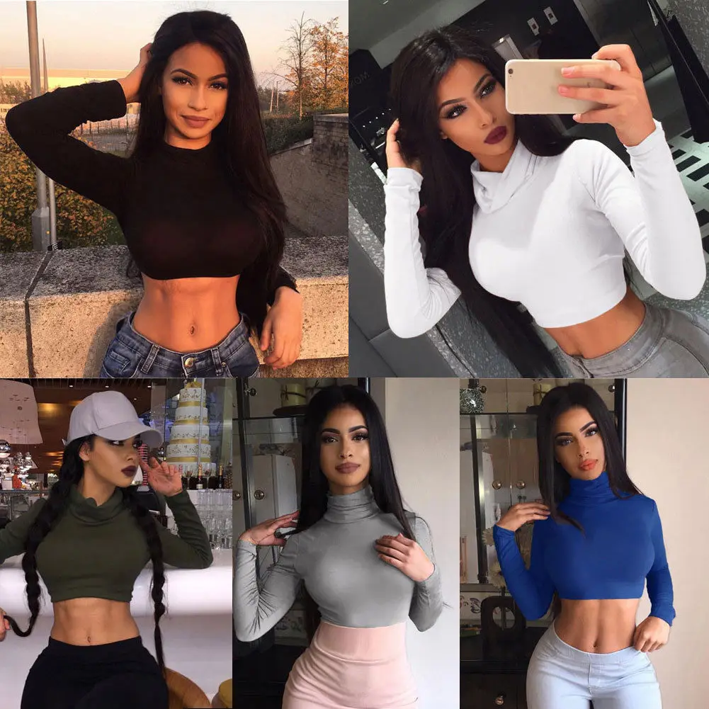 Hot Sale Fashion Casual Women Girls Turtle Neck Long Sleeve Solid T Shirt Clubwear
Hot Sale Fashion Casual Women Girls Turtle Neck Long Sleeve Solid T Shirt Clubwear