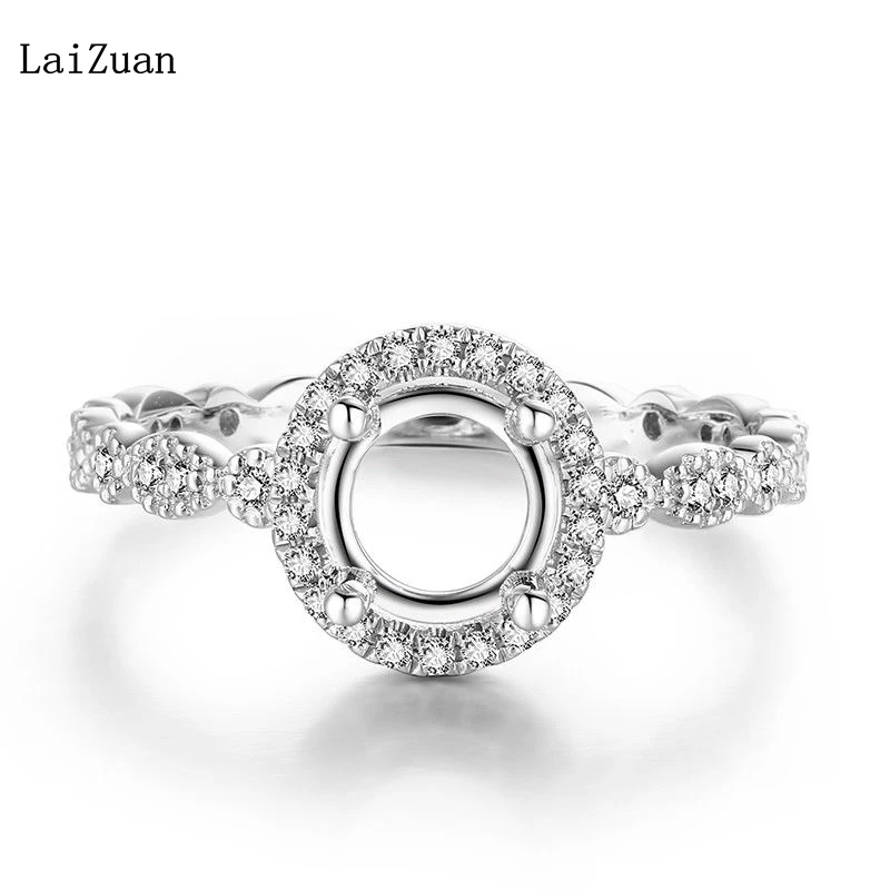 LaiZuan Solid 10k White Gold 6mm Round Cut Semi Mount Natural Diamonds Engagement Ring Setting Women Vintage Party Fine Jewelry
LaiZuan Solid 10k White Gold 6mm Round Cut Semi Mount Natural Diamonds Engagement Ring Setting Women Vintage Party Fine Jewelry
