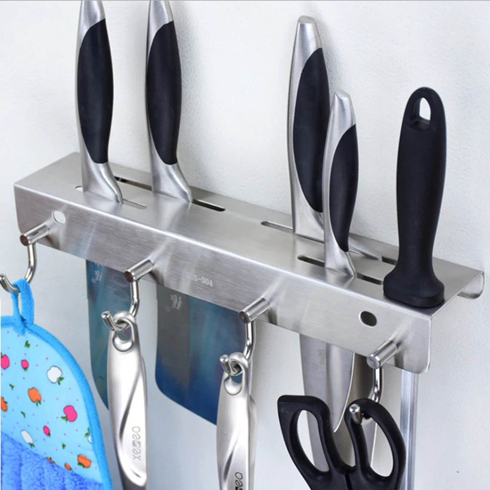 Practical Anti-rust Durable Wall-mounted Space Saving Stainless Steel Knife Holder Storage Rack Shelf Hanger for Kitchen Home
Practical Anti-rust Durable Wall-mounted Space Saving Stainless Steel Knife Holder Storage Rack Shelf Hanger for Kitchen Home