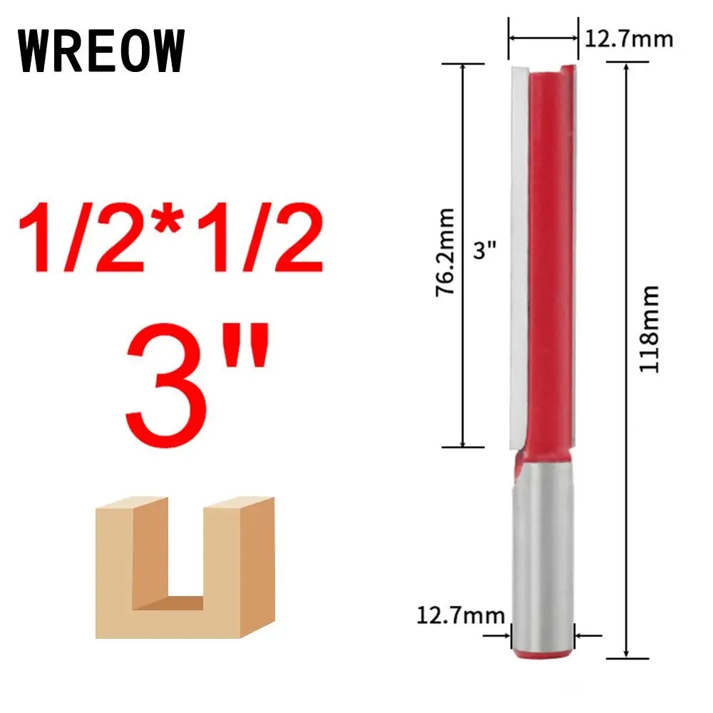 1PC 1/2 Shank Extra long 3" Blade 1/2" Cutting Dia Straight Router Bit Woodworking cutter Tenon Cutter for Wood Woodworki
1PC 1/2 Shank Extra long 3" Blade 1/2" Cutting Dia Straight Router Bit Woodworking cutter Tenon Cutter for Wood Woodworki