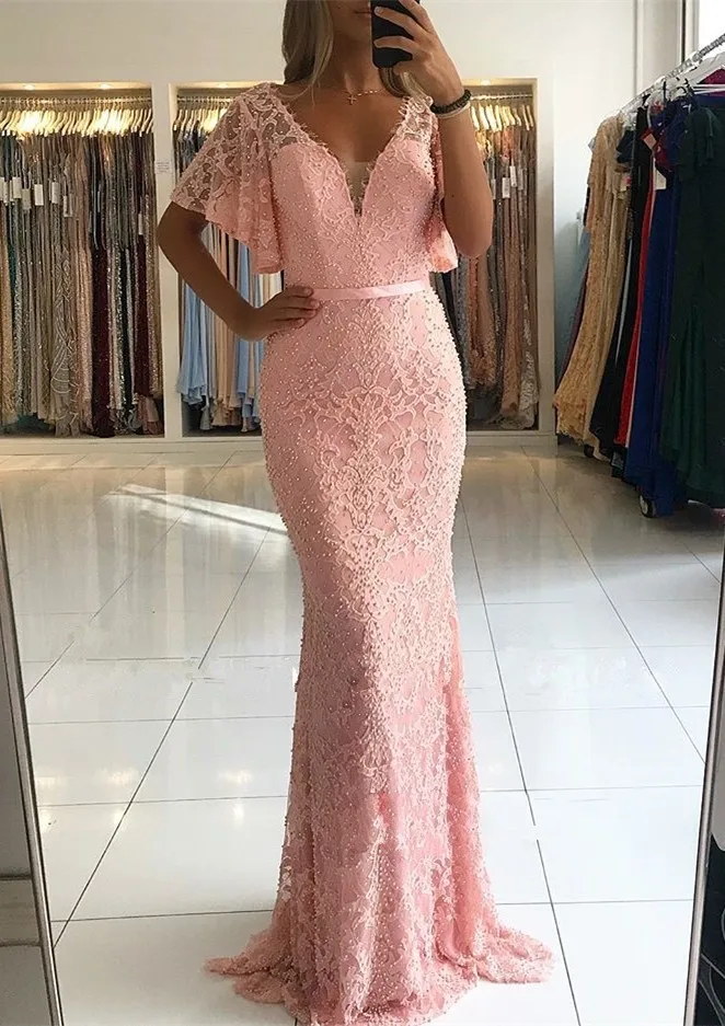 New Beautiful Pink Prom Dresses 2019 vestidos de gala Deep V-neck Beading Lace Evening Party Dress Mermaid
New Beautiful Pink Prom Dresses 2019 vestidos de gala Deep V-neck Beading Lace Evening Party Dress Mermaid